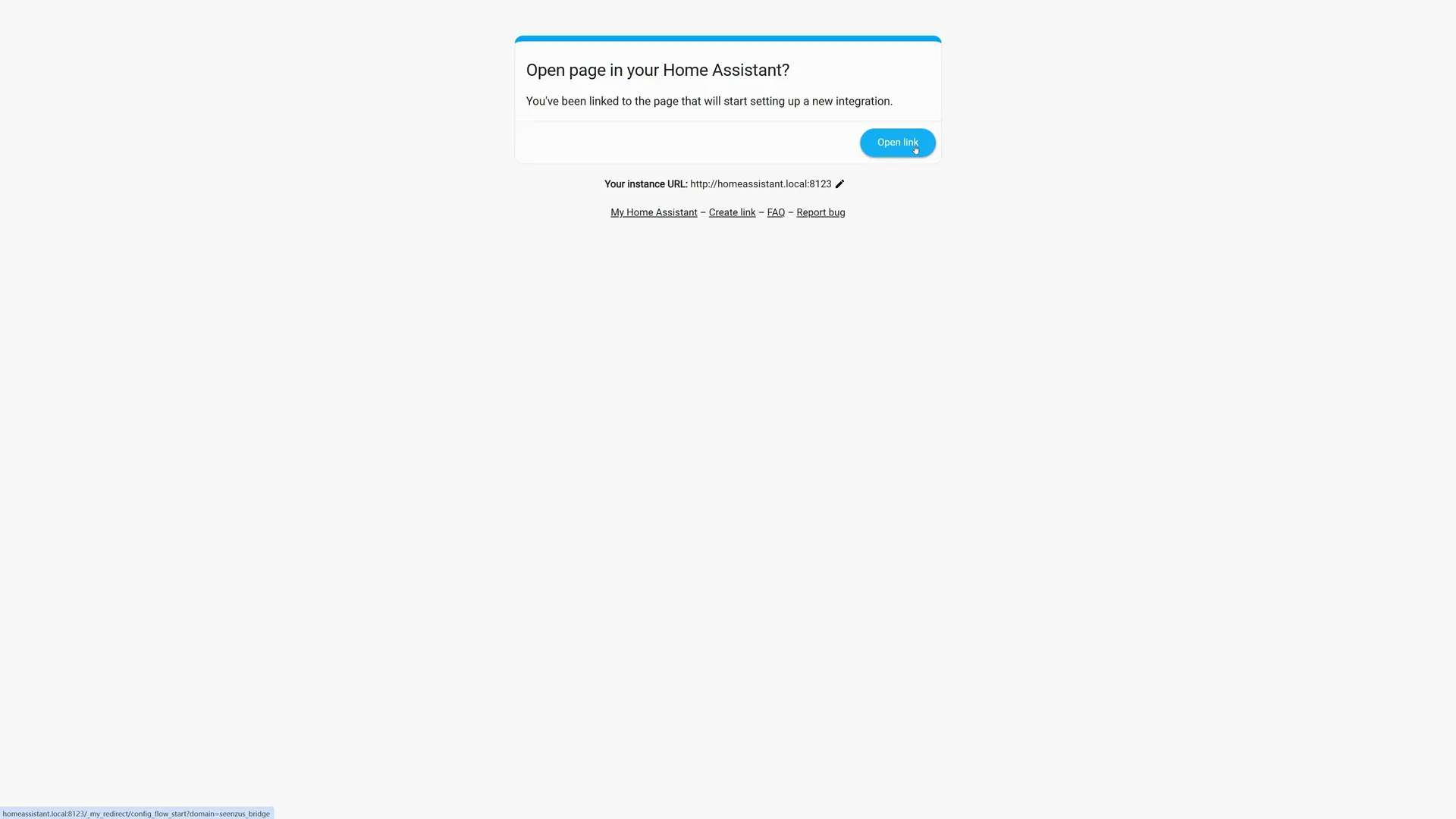 从 seenzus 发起后打开 Home Assistant