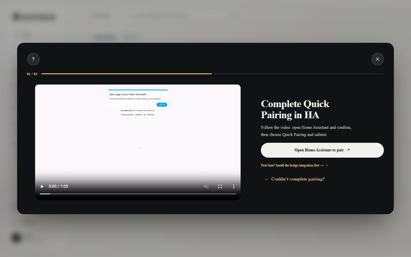 Connect a Source: choose the place type first, then use Quick pair