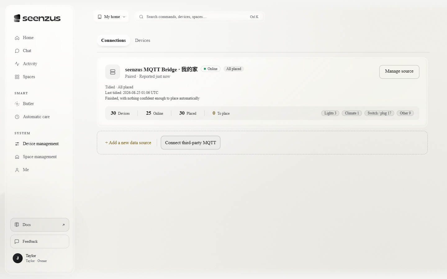 The new Home Assistant Source in seenzus